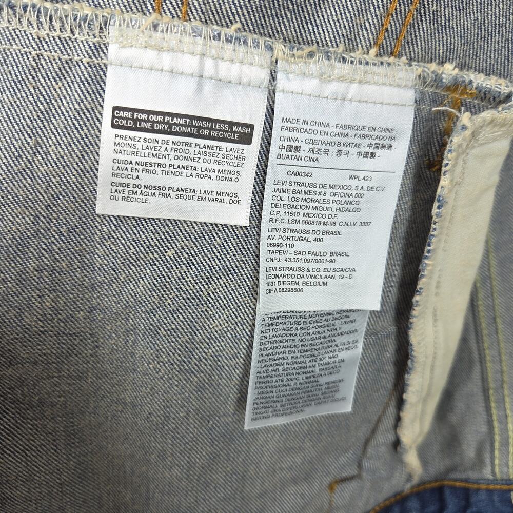 Levis Strauss Trucker Jean Jacket Mens Large 72334 Dark Denim Cotton Collared - Picture 6 of 13